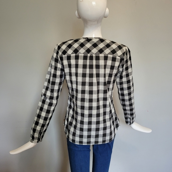 Maison Scotch Buffalo Plaid Blouse, VGUC, Size S - Picture 3 of 8